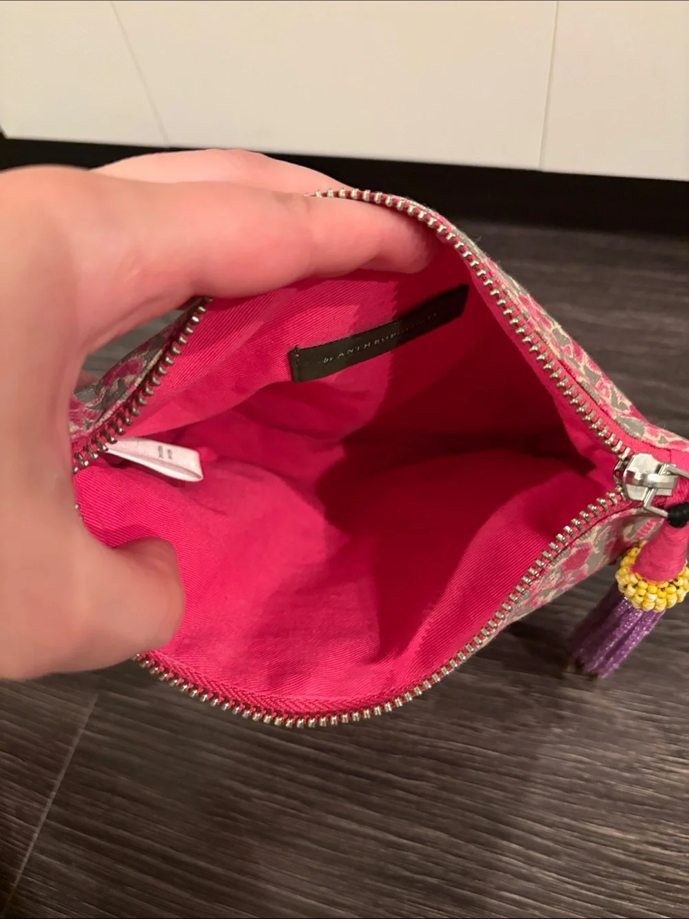 Anthropologie Embroidered Monogram Pouch letter R